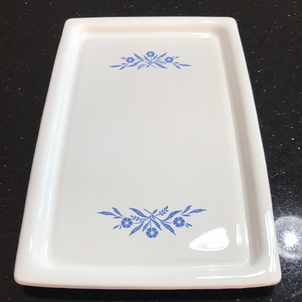 Vintage Corning Ware  Blue Cornflower tray